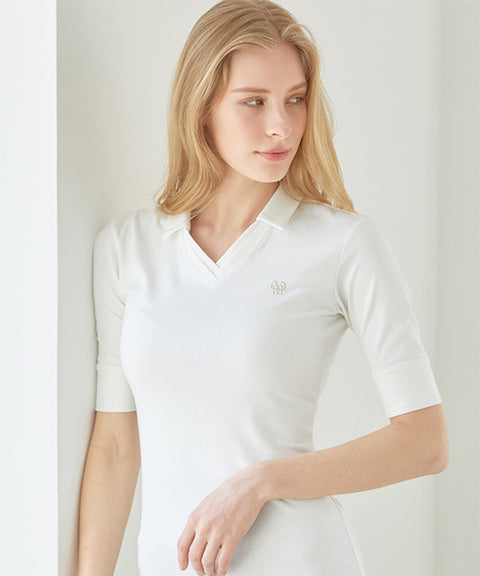 MYCL V-Collar Tight T-shirt - White