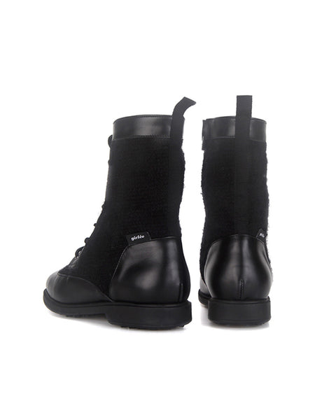 Giclee Warmer Ankle Boots Spikeless Golf Shoes - Black
