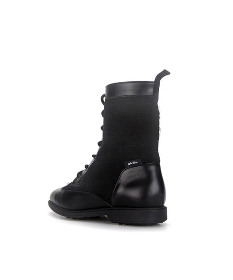 Giclee Warmer Ankle Boots Spikeless Golf Shoes - Black