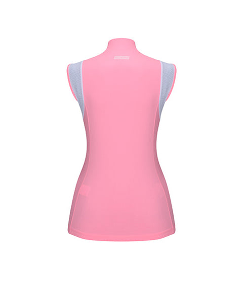 CHUCUCHU Women's Mesh Dual Point Top - Pink