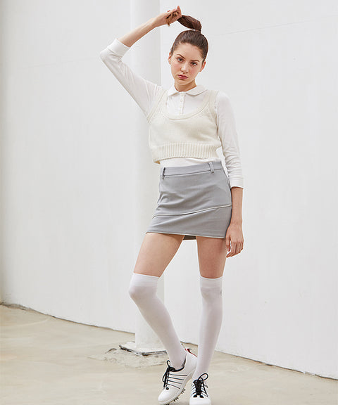 MYCL  Zipper Culotte Skirt - Grey